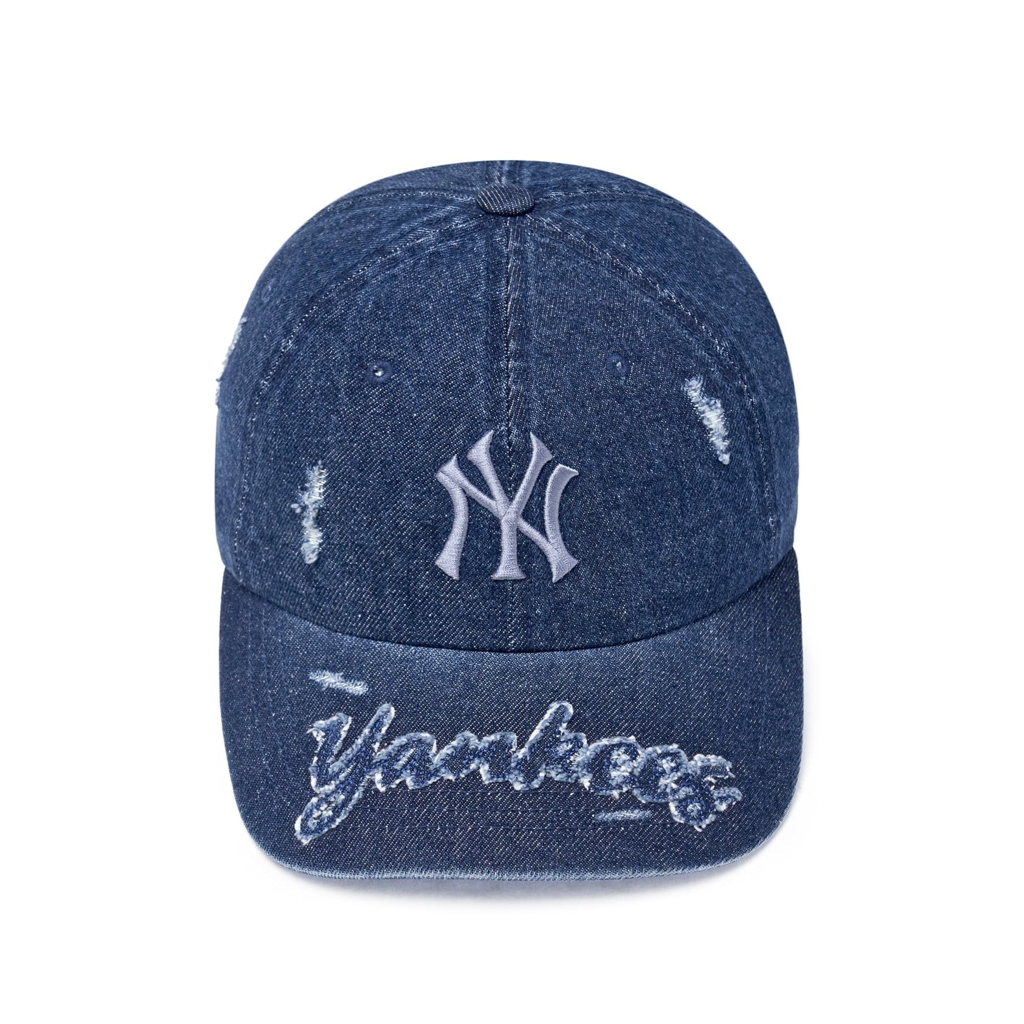  Nón MLB Korea - [Unisex] Vintage Destroyed Denim NY - 3ACPV195N-50NYL 
