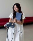  Túi Xách FindKapoor Korea - Heart Block Bag 22 Crinkled Blue 