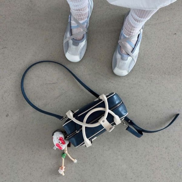 Túi Xách FindKapoor Korea - Heart Block Bag 22 Crinkled Blue