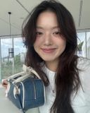  Túi Xách FindKapoor Korea - Heart Block Bag 22 Crinkled Blue 