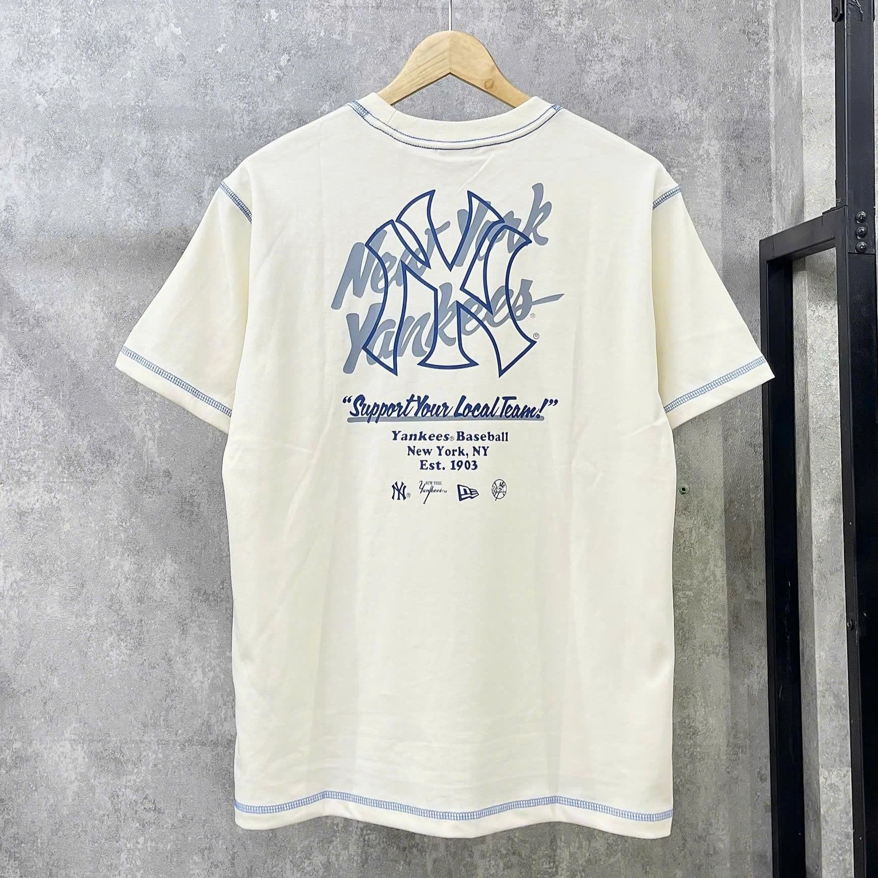  Áo Thun New Era - [Unisex] NY Yankees Support Your Local Team Cream T-shirt - 13578453 