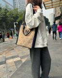  Túi MLB Korea - Monogram Diamond Jacquard Tote Bag New York Yankees Beige - 7ACRMDA3N-50BGS 