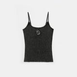  Áo Hai Dây [Nữ] Badblood - [w-tnk25-010] Rusty Denim String Tank Black 