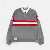  Áo Sweater [Unisex] Badblood - [w-sweatshirt24-016] Badblood Sports Velvet Rugby Shirt - Grey 