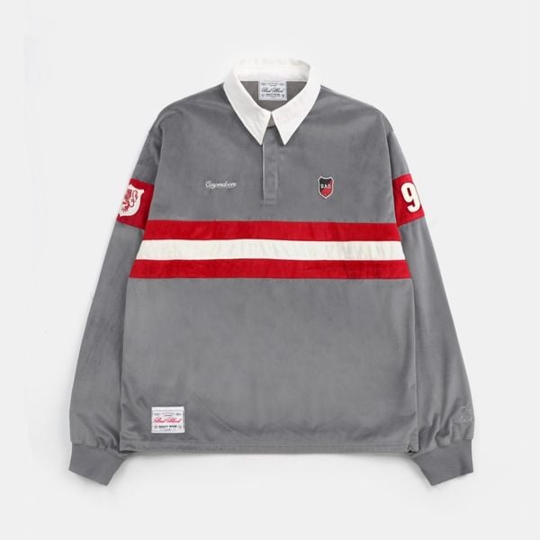 Áo Sweater [Unisex] Badblood - [w-sweatshirt24-016] Badblood Sports Velvet Rugby Shirt - Grey
