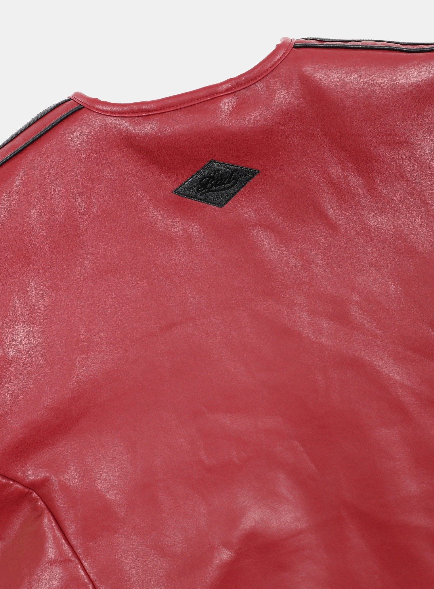  Áo Khoác [Unisex] Badblood - [w-jkt24-059] Billy Leather Collarless Jacket - Red 