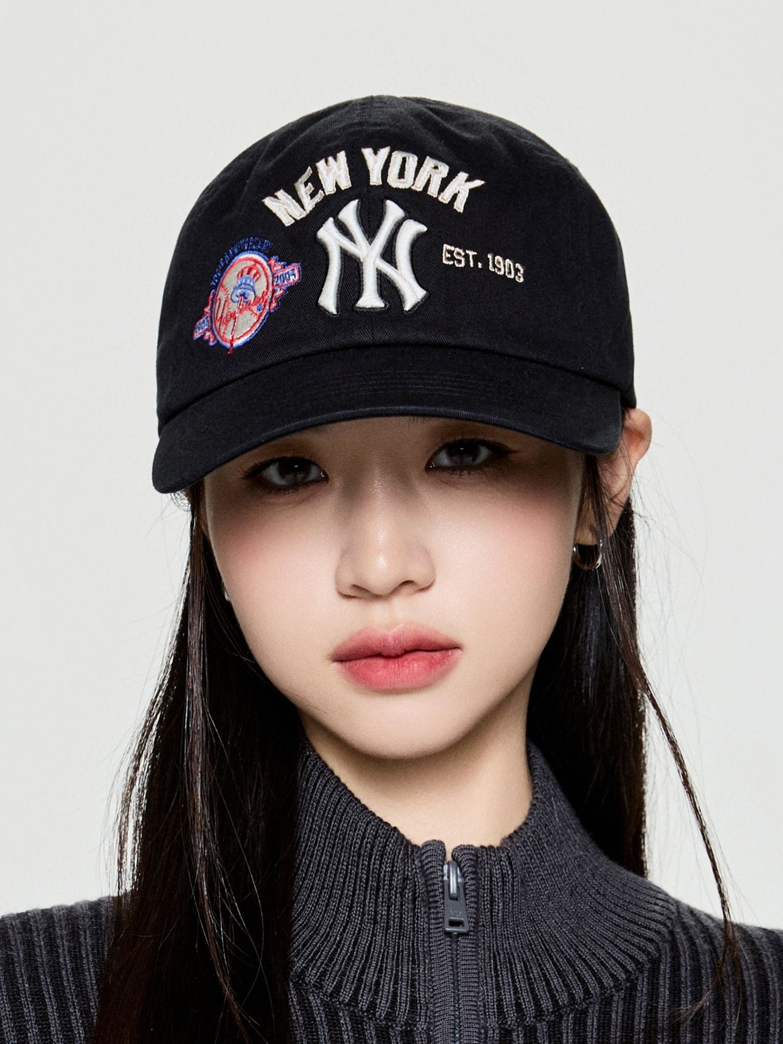  Nón MLB Korea - [Unisex] Vintage Patch Unstructured Ball Cap New York Yankees - 3ACPB175N-50BKS 