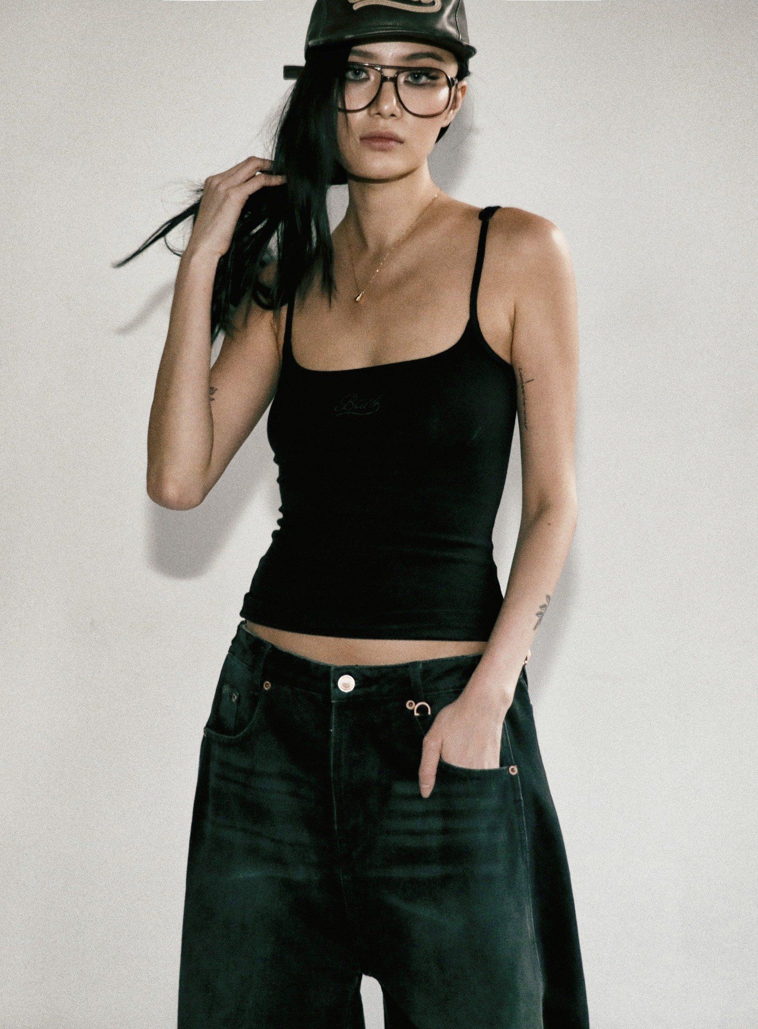 ◆BADBLOOD◆ Beyond Soft Cami Tank Black Áo Hai Dây [Nữ] Badblood - Beyond Soft Cami Tank – Dope Shop