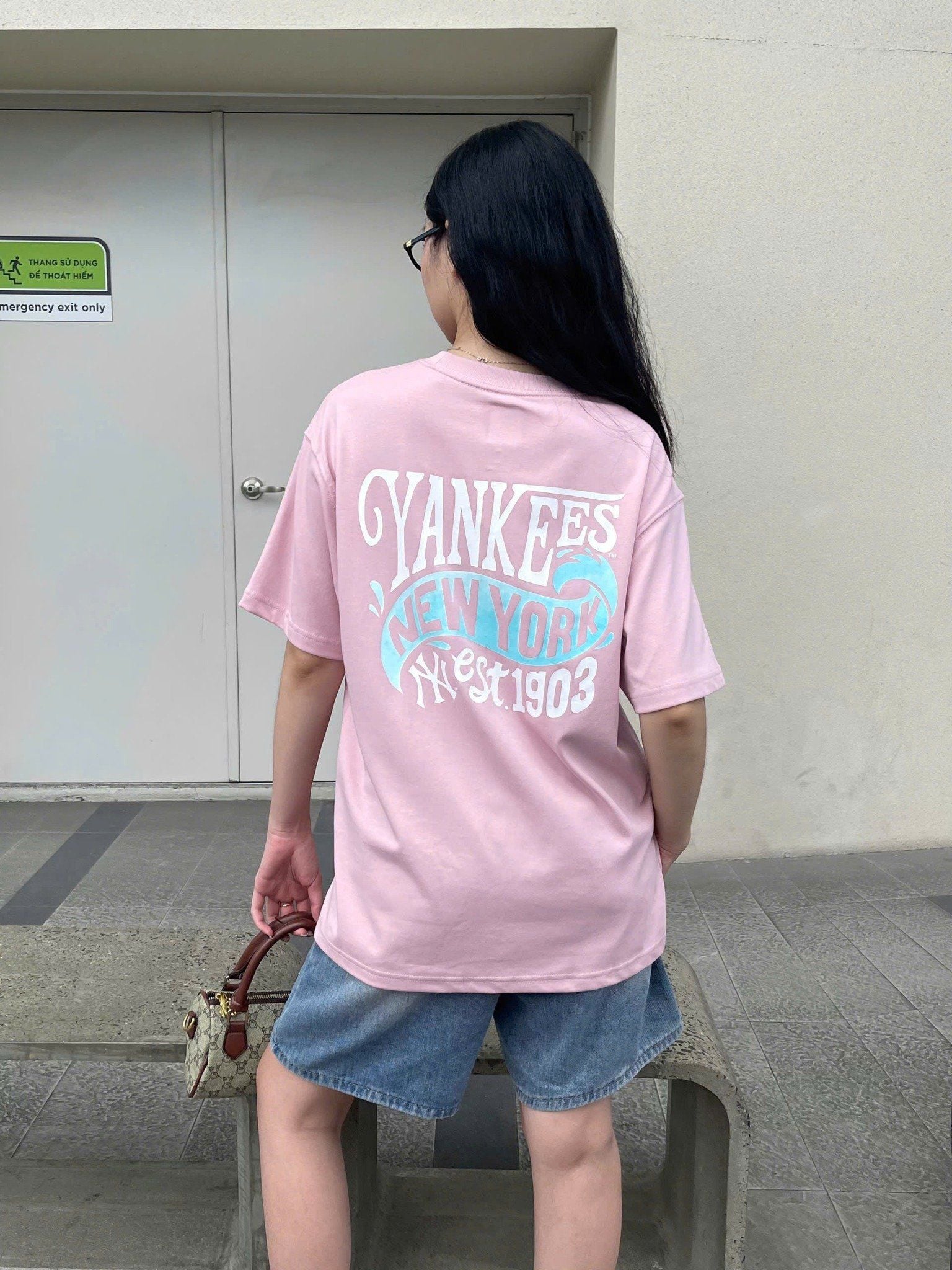  Áo Thun New Era - [Unisex] NY Yankees Hawaii Style Logo Pink T-Shirt - 12354883 