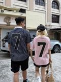  Áo Thun Polo New Era - [Unisex] NY 7 Stripe Pink/White 