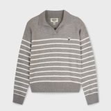  Áo Sweater Whoau [Nữ] - Steve Open Collar Stripe Pullover - WHKAG2343F 