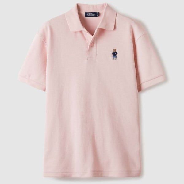 Áo Polo WHOAU [Unisex] - Steve Short Sleeve Collar T-Shirt Pink - WHHAE2411U