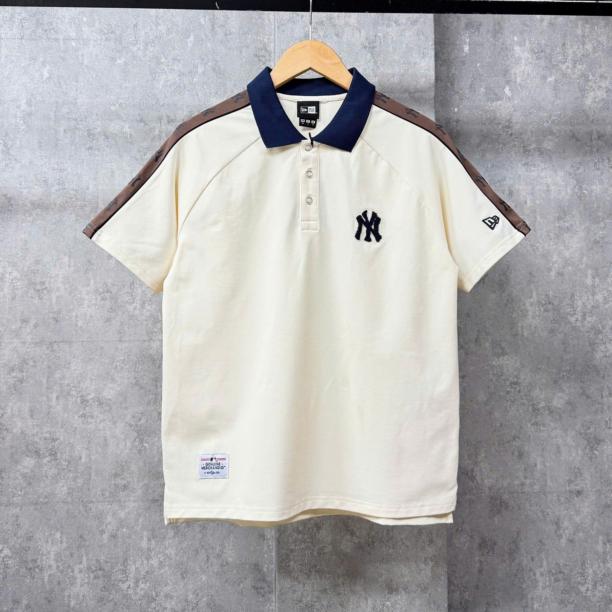  Áo Thun Polo New Era - [Unisex] Monogram NY Yankees Shoulder Line Cream - 12354879 