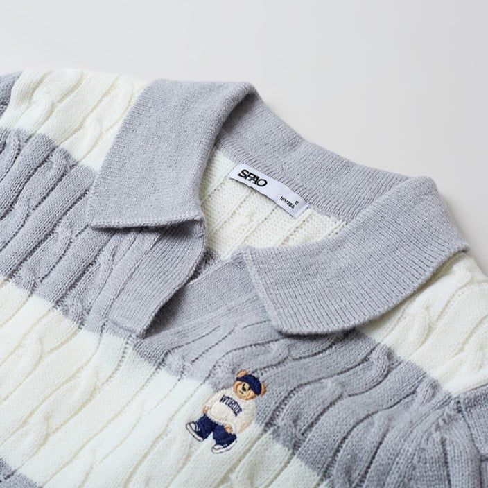  Áo Sweater Crop SPAO [Nữ] - Woody Cable Half-Open Gray - SPKWF49G50 