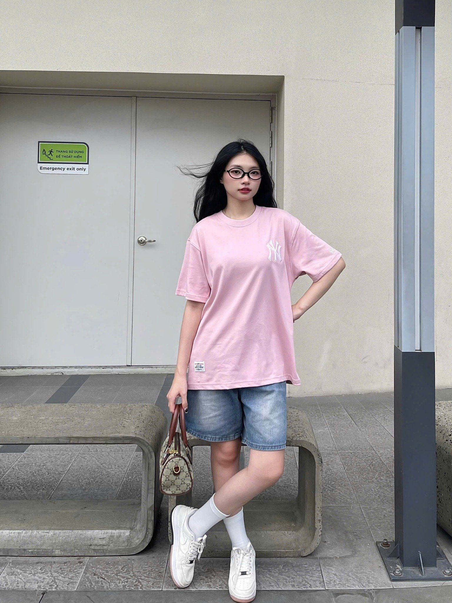  Áo Thun New Era - [Unisex] NY Yankees Hawaii Style Logo Pink T-Shirt - 12354883 