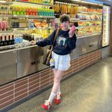  Áo Sweater Nội Địa Hàn Freesize Màu Navy 