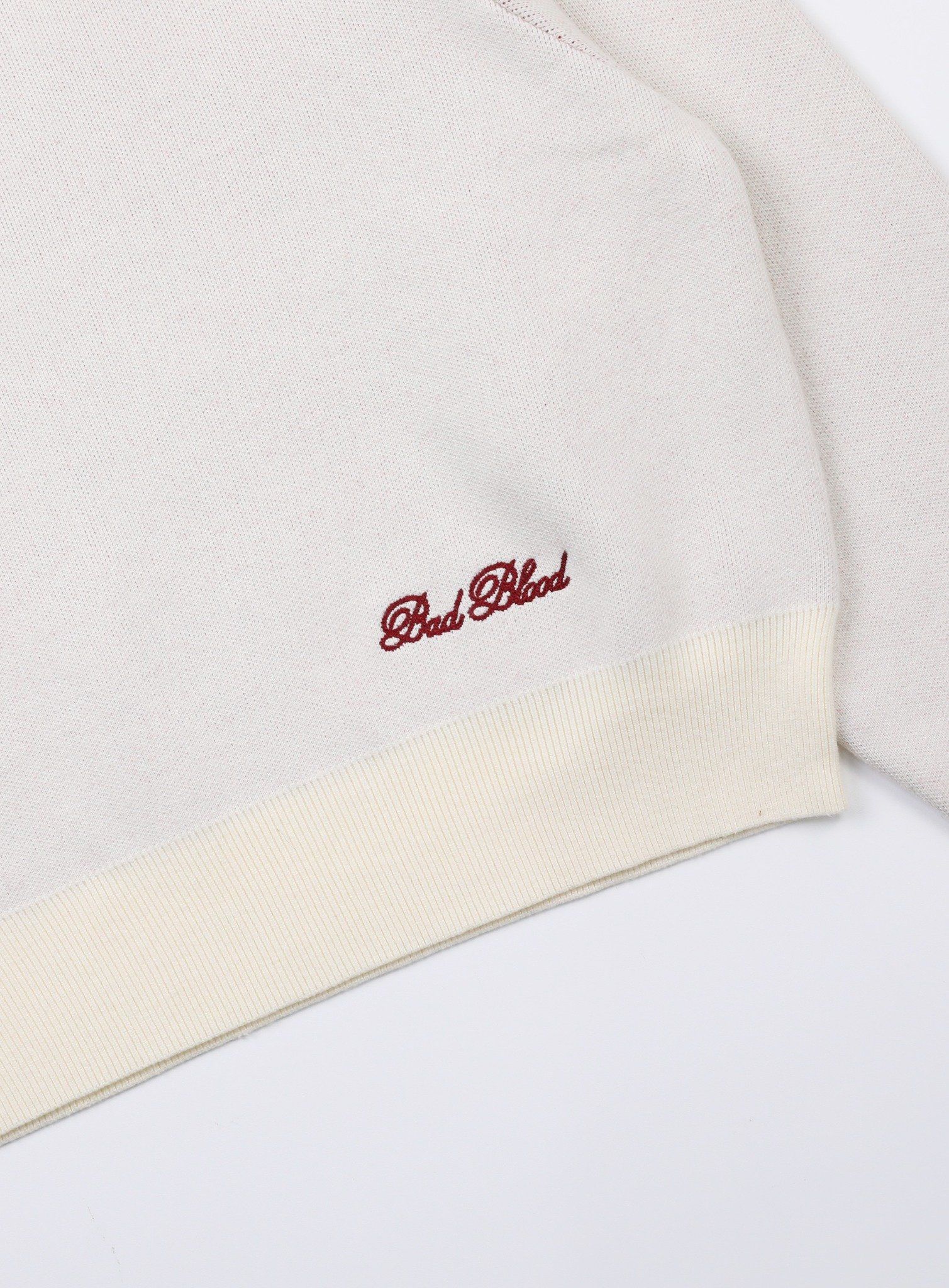  Áo Sweater [Unisex] Badblood - [w-knt24-007] Classic Big Logo Crewneck Sweater - Cream 
