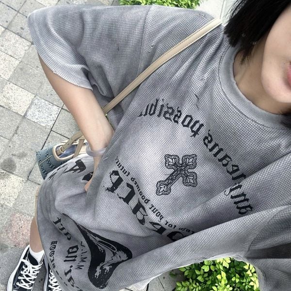  Áo Thun [Unisex] Badblood - [w-tee25-149] PEACE NOT WAR Dusty White 
