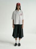  Áo Sơ Mi [Unisex] Badblood - [w-sht24-012] Classic Logo Short Sleeve Shirt White/Stripes 