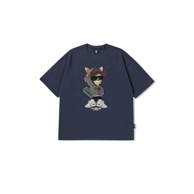  Áo thun Life Work [Unisex] - Duffle Bag Hipdog Applique Short Sleeve T-Shirt - LW252TS428 