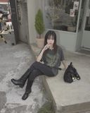  Áo thun [Unisex] ADLV - Acmédelavie Pigment Shooting Alien Charcoal 