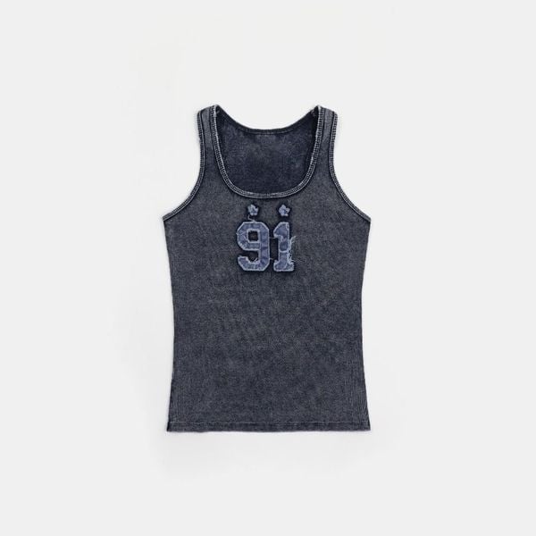 Áo Croptop [Nữ] Badblood - [w-tnk25-007] Rusty Denim Tank Top Blue