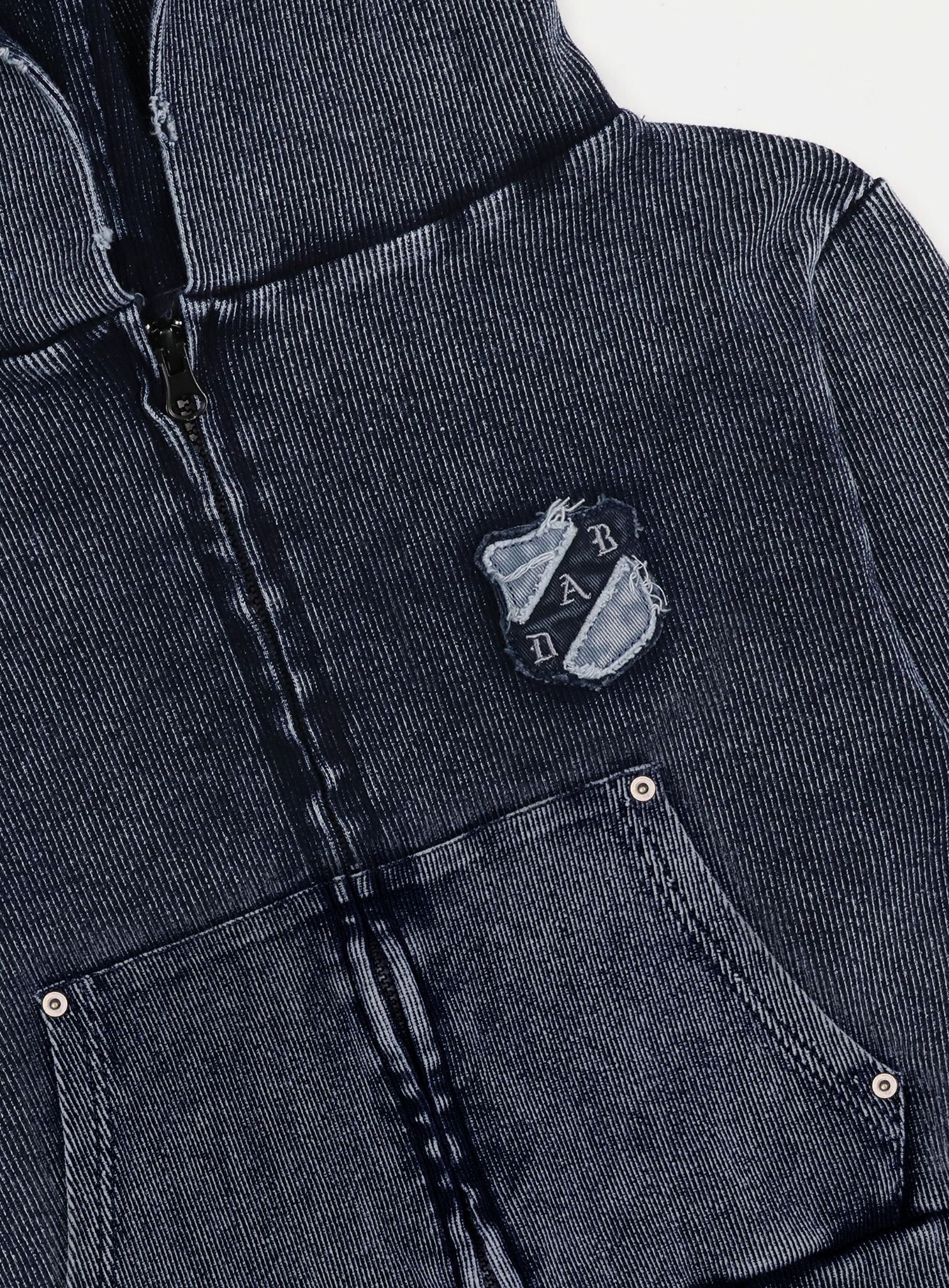  Áo Khoác [Unisex] Badblood - [w-hde25-007] Rusty Denim Hooded Slim Fit Blue 