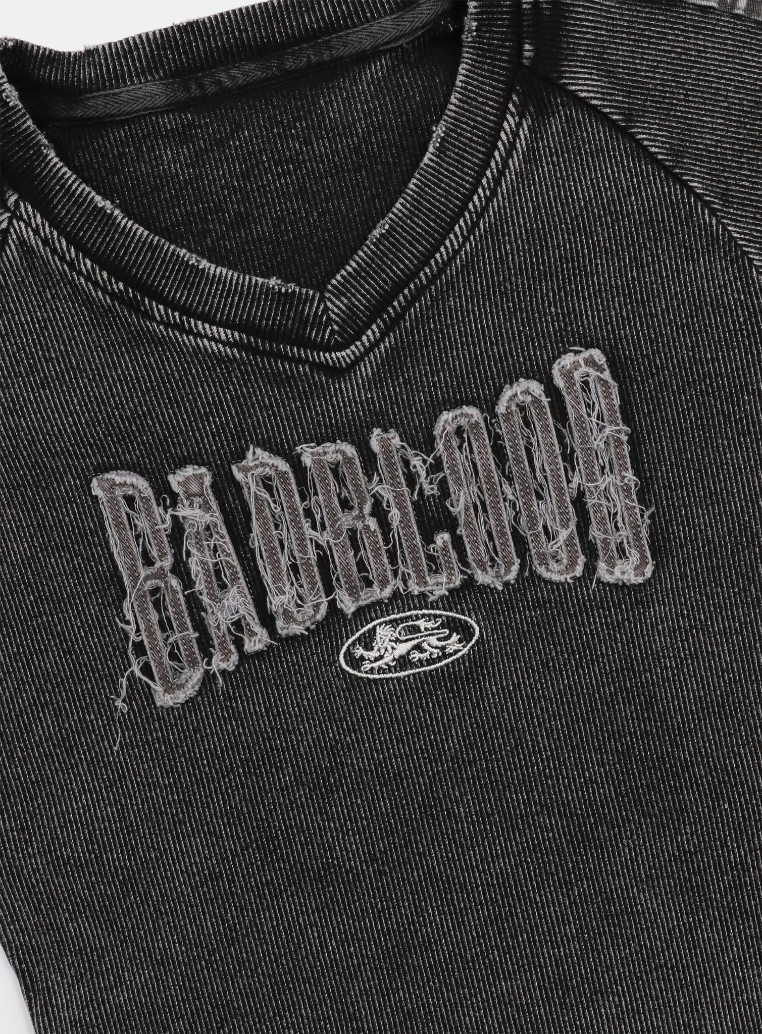  Áo Thun [Unisex] Badblood - [w-tee25-011] Rusty Denim V-Neck T-Shirt Black 