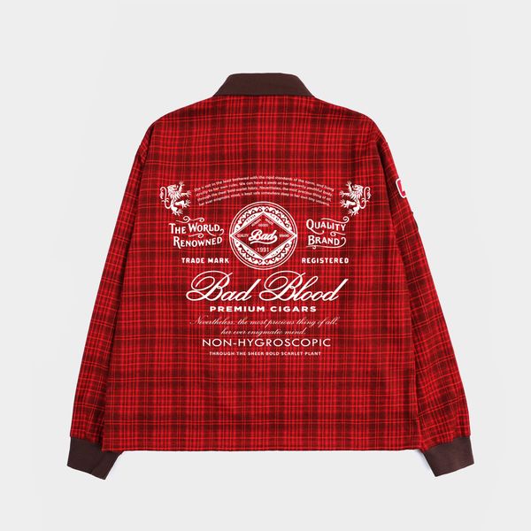 Áo Sweater [Unisex] Badblood - [w-sweatshirt24-013] Classic Check Rugby Shirt - Red