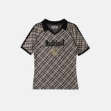  Áo Thun [Unisex] Badblood - [w-tee25-023] Vintage Club V-Neck Check T-Shirt Brown 