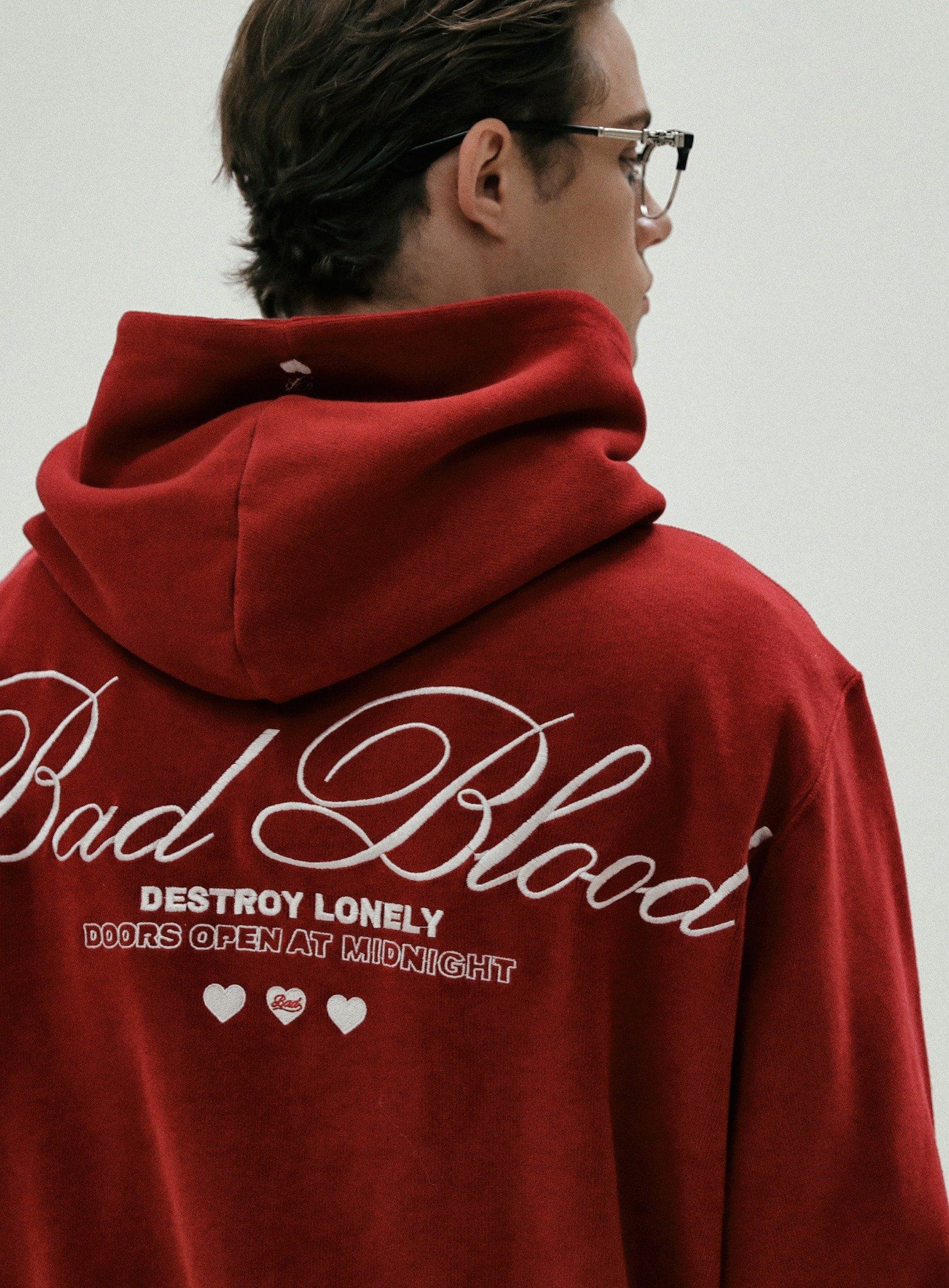  Áo Hoodie [Unisex] Badblood - [w-hde24-029] Classic Logo Hooded Red 