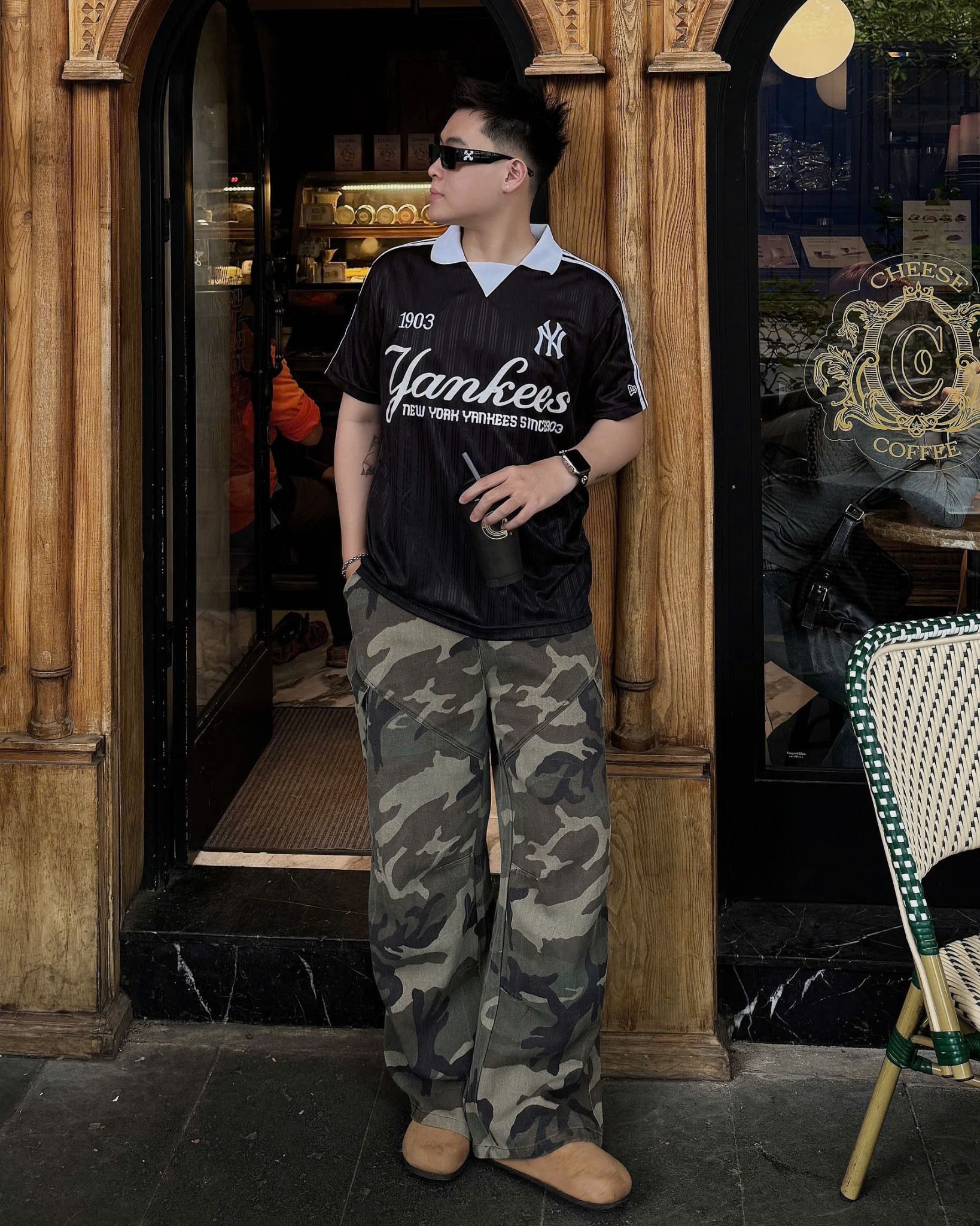  Áo Polo New Era - [Unisex] NY Yankees Jersey Stripe Black - 13265554 