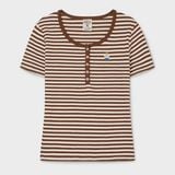  Áo Thun WHOAU [Nữ] - Steve Ribbed Henry Neck - WHRAG2452F 