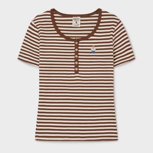  Áo Thun WHOAU [Nữ] - Steve Ribbed Henry Neck - WHRAG2452F 
