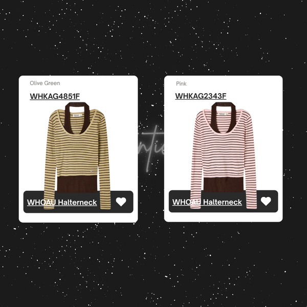  Áo Thun Cổ Yếm WHOAU [Nữ] - Halterneck Layered Pullover - WHKAG4851F 