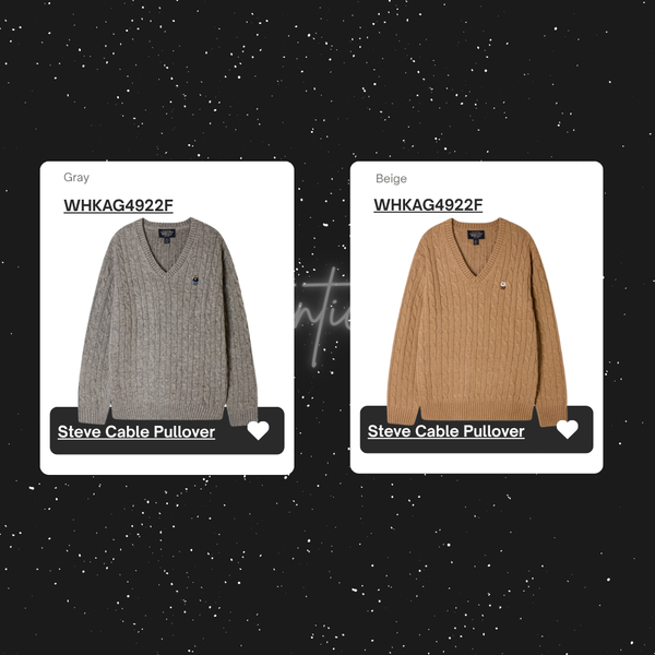  Áo Len Whoau - Steve Cable V-neck Pullover - WHKAG4922F 