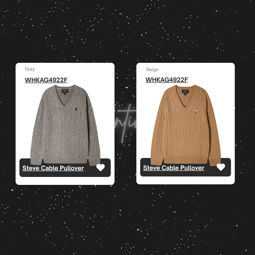  Áo Len Whoau - Steve Cable V-neck Pullover - WHKAG4922F 