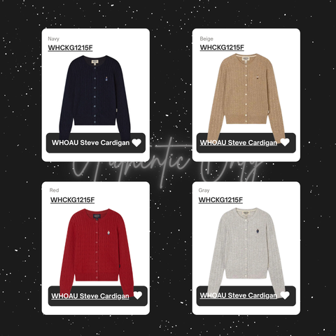 Áo Cardigan WHOAU [Nữ] - Steve High Gauge Wool Cable - WHCKG1215F