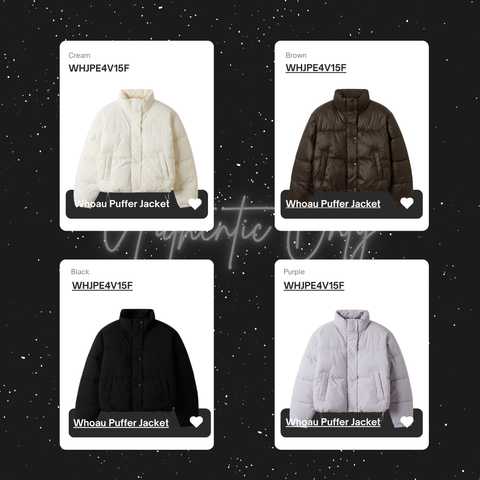 Áo Khoác Phao Whoau - High neck Short Puffer - WHJPE4V15F