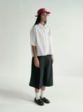  Áo Sơ Mi [Unisex] Badblood - [w-sht24-012] Classic Logo Short Sleeve Shirt White/Stripes 