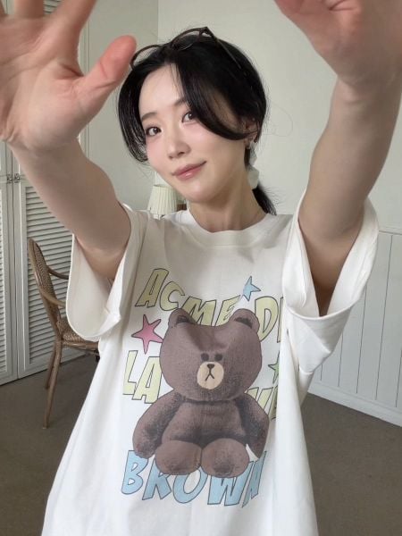 Áo thun ADLV - Acmé de la vie Line Friends Brown Star White