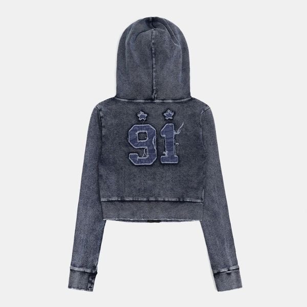 Áo Khoác [Unisex] Badblood - [w-hde25-007] Rusty Denim Hoodie Slim Fit Blue