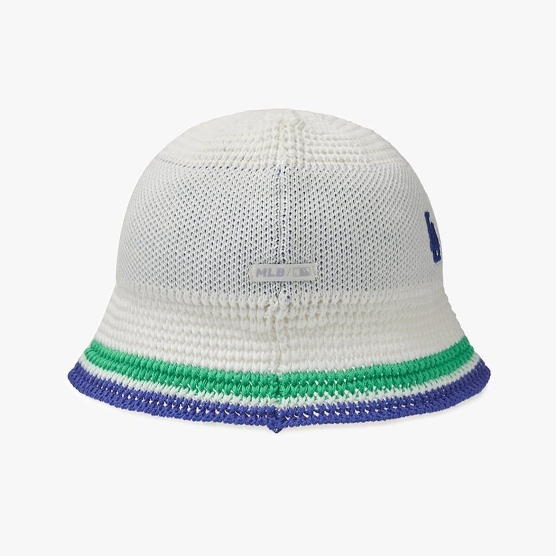  Nón Bucket Dệt Len MLB Knitted Crochet - 3AHTK014N-07IVS 