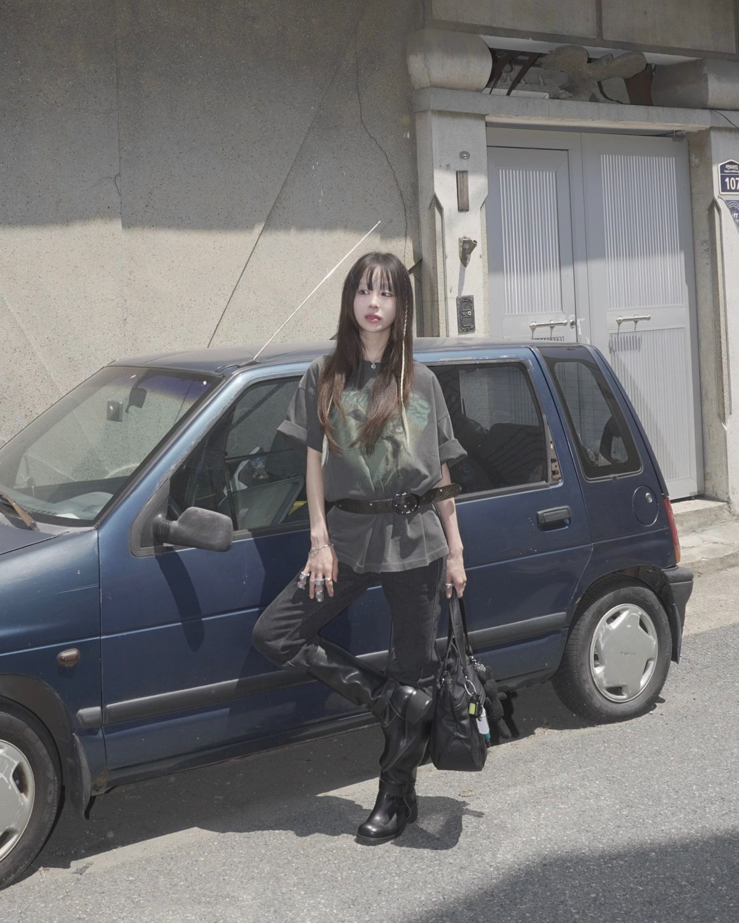  Áo thun [Unisex] ADLV - Acmédelavie Pigment Shooting Alien Charcoal 