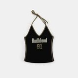  Áo Hai Dây [Nữ] Badblood - [w-tnk25-025] Vintage Club Halter Tank Black 