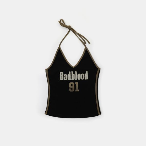 Áo Hai Dây [Nữ] Badblood - [w-tnk25-025] Vintage Club Halter Tank Black