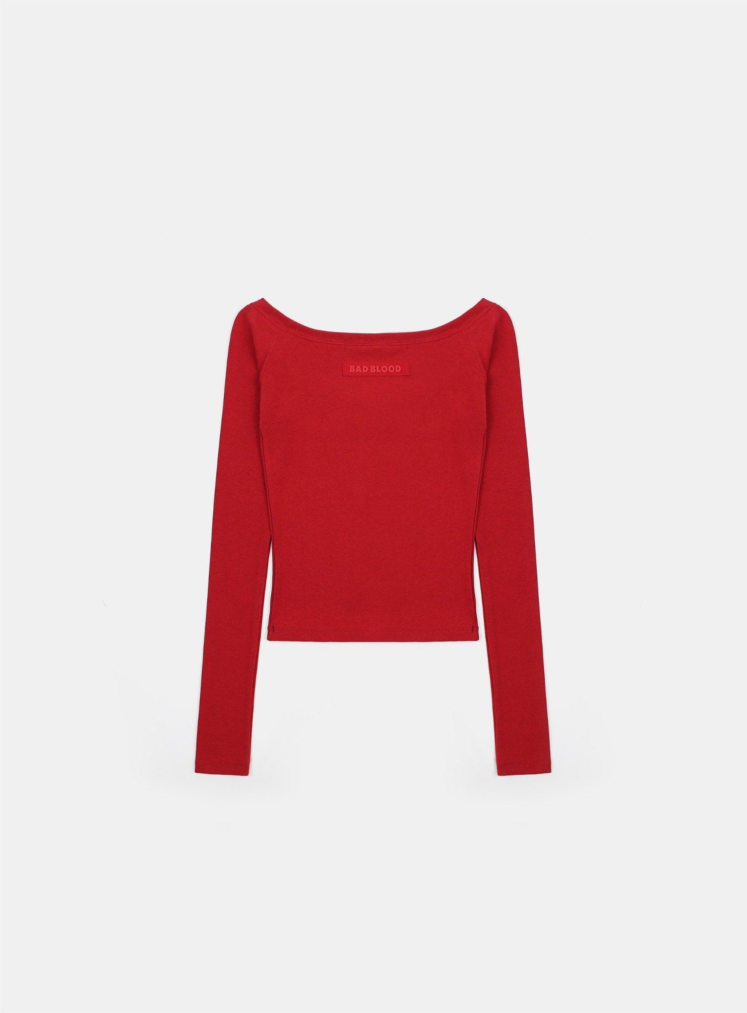  Áo Trễ Vai [Nữ] Badblood - [w-tee24-114] Beyond Soft Off-Shoulder Top Carmine 