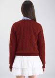  Áo Cardigan WHOAU [Nữ]- Steve Cable Cardigan Red - WHCKF4901F 