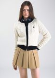  Áo Cardigan WHOAU [Nữ]- Steve Cable Cardigan Mix Cream - WHCKF4901F 