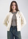  Áo Cardigan WHOAU [Nữ]- Steve Cable Cardigan Cream - WHCKF4901F 